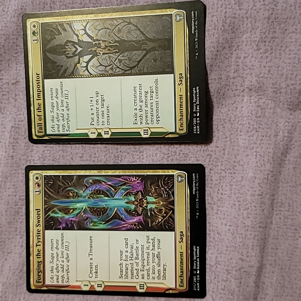 Set of 2 Magic The Gathering (MTG) Enchantment Saga Trading Cards